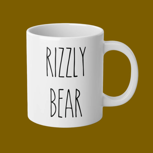 Rizzly Bear Mug, 20oz (White)