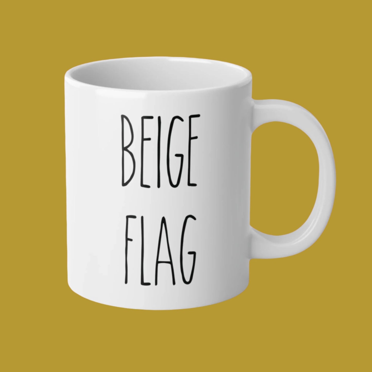 Beige Flag Mug, 20oz (White)