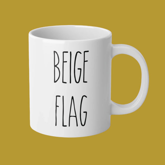 Beige Flag Mug, 20oz (White)